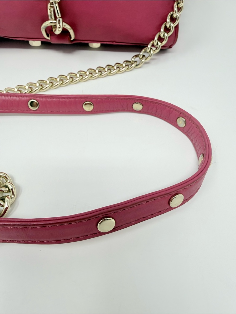 Rebecca Minkoff Mini M.A.C. crossbody bag in a berry or raspberry color - Picture 5 of 12
